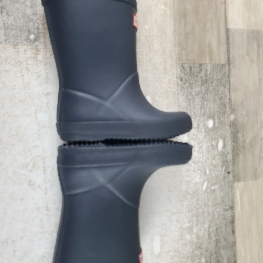 Hunter Little Kid First Classic Rain Boot Sz 7 Navy Waterproof Round Toe Pull-On
